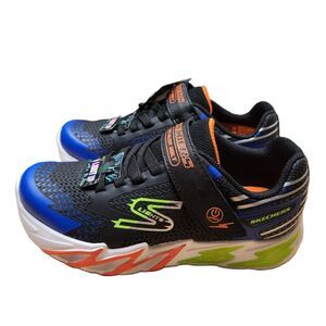 Skechers S Lights Sneakers – Boys’ Size 3 Black/Blue Light‑Up Shoes NWT